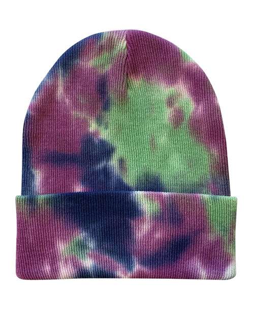 ""Sportsman SP412 12" Tie-Dyed Cuffed Beanie" #color_Purple Passion"