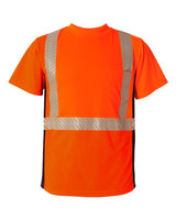 Kishigo 9114-9115 Premium Black Series Breathable Tape Class 2 T-Shirt #color_Fluorescent Red (9700)