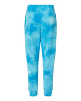 Independent Trading Co. PRM50PTTD Tie-Dyed Fleece Pants #color_Tie Dye Aqua Blue