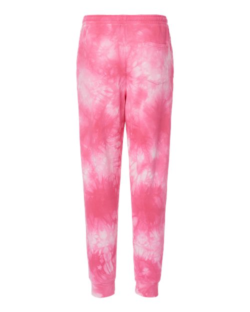 Independent Trading Co. PRM50PTTD Tie-Dyed Fleece Pants #color_Tie Dye Pink