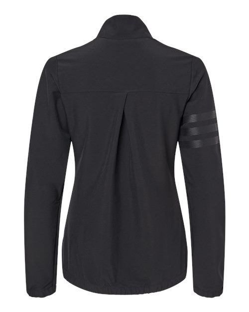 Adidas A268 Women's 3-Stripes Full-Zip Jacket #color_Black/ Black
