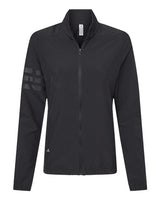 Adidas A268 Women's 3-Stripes Full-Zip Jacket #color_Black/ Black