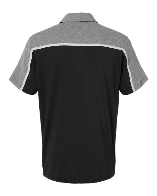 Adidas A512 Ultimate Colorblocked Polo #color_Black/ Grey Two/ Grey Five Melange