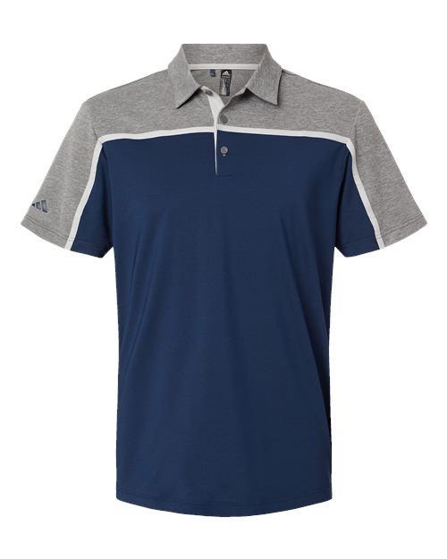 Adidas A512 Ultimate Colorblocked Polo #color_Collegiate Navy/ Grey Two/ Grey Five Melange