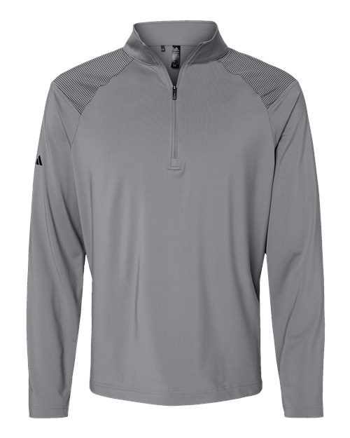 Adidas A520 Shoulder Stripe Quarter-Zip Pullover #color_Grey Three