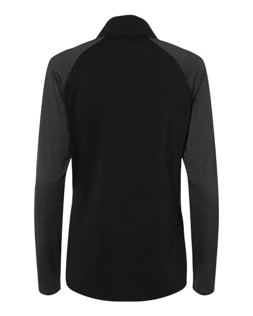 Adidas A521 Women's Stripe Block Quarter-Zip Pullover #color_Black