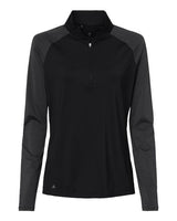 Adidas A521 Women's Stripe Block Quarter-Zip Pullover #color_Black