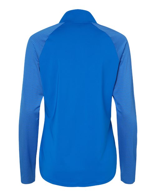 Adidas A521 Women's Stripe Block Quarter-Zip Pullover #color_Glory Blue