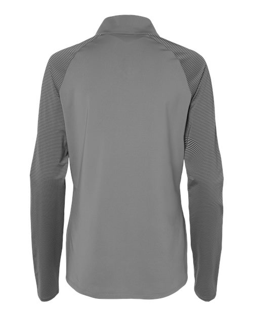 Adidas A521 Women's Stripe Block Quarter-Zip Pullover #color_Grey Three