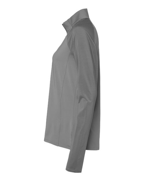 Adidas A521 Women's Stripe Block Quarter-Zip Pullover #color_Grey Three
