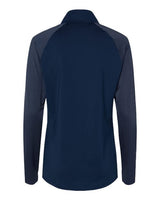 Adidas A521 Women's Stripe Block Quarter-Zip Pullover #color_Team Navy Blue