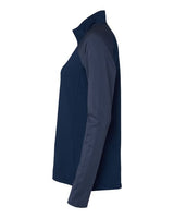 Adidas A521 Women's Stripe Block Quarter-Zip Pullover #color_Team Navy Blue
