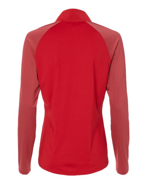 Adidas A521 Women's Stripe Block Quarter-Zip Pullover #color_Team Power Red