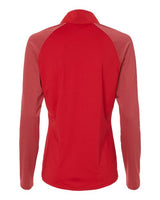 Adidas A521 Women's Stripe Block Quarter-Zip Pullover #color_Team Power Red