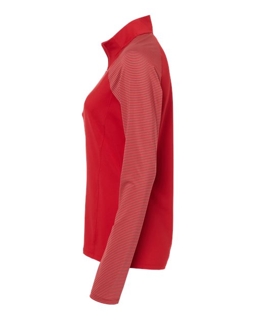 Adidas A521 Women's Stripe Block Quarter-Zip Pullover #color_Team Power Red