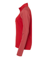 Adidas A521 Women's Stripe Block Quarter-Zip Pullover #color_Team Power Red