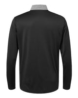 Adidas A522 Heather Block Print Quarter-Zip Pullover #color_Black Melange/ Black/ Grey Three