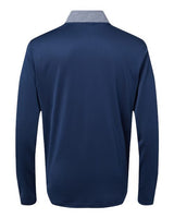 Adidas A522 Heather Block Print Quarter-Zip Pullover #color_Collegiate Navy Melange/ Navy/ Grey Three