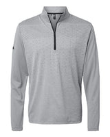 Adidas A522 Heather Block Print Quarter-Zip Pullover #color_Grey Three Melange/ Grey Three/ Black