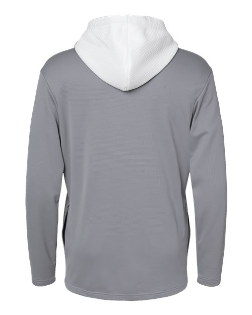 Adidas A530 Textured Mixed Media Hooded Sweatshirt #color_Grey Three