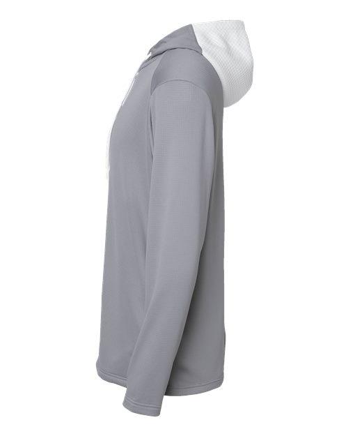 Adidas A530 Textured Mixed Media Hooded Sweatshirt #color_Grey Three