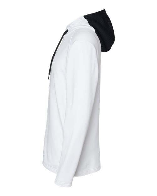 Adidas A530 Textured Mixed Media Hooded Sweatshirt #color_White