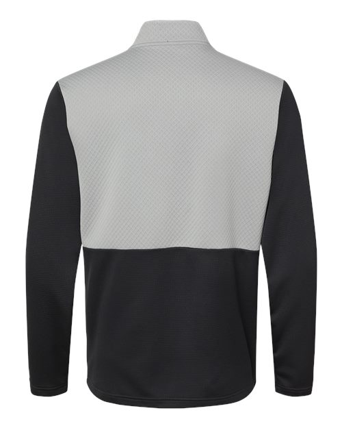 Adidas A532 Textured Mixed Media Quarter-Zip Pullover #color_Black/ Grey Three