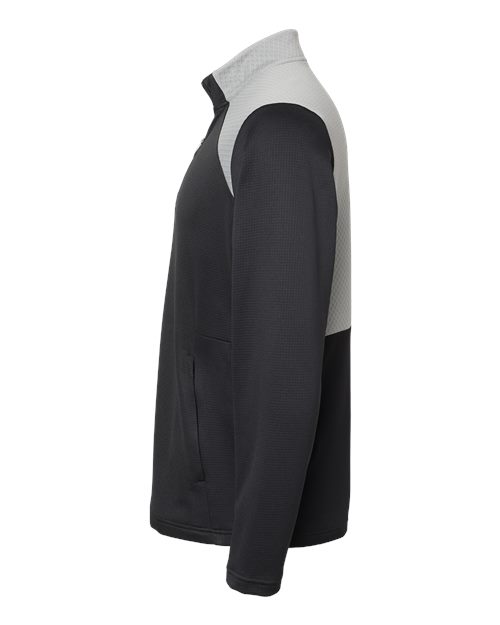 Adidas A532 Textured Mixed Media Quarter-Zip Pullover #color_Black/ Grey Three