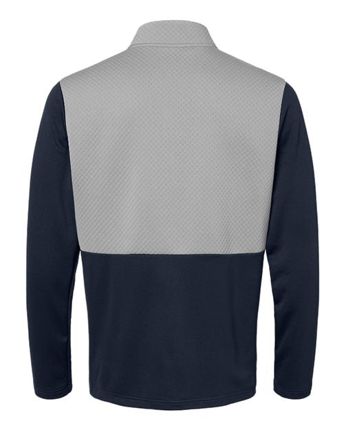 Adidas A532 Textured Mixed Media Quarter-Zip Pullover #color_Collegiate Navy/ Grey Three