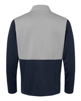 Adidas A532 Textured Mixed Media Quarter-Zip Pullover #color_Collegiate Navy/ Grey Three