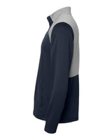 Adidas A532 Textured Mixed Media Quarter-Zip Pullover #color_Collegiate Navy/ Grey Three