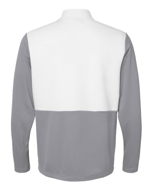 Adidas A532 Textured Mixed Media Quarter-Zip Pullover #color_Grey Three/ White