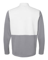 Adidas A532 Textured Mixed Media Quarter-Zip Pullover #color_Grey Three/ White