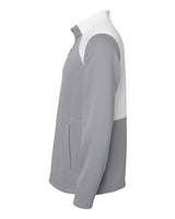 Adidas A532 Textured Mixed Media Quarter-Zip Pullover #color_Grey Three/ White