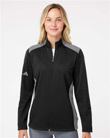 Adidas A529 Women's Textured Mixed Media Full-Zip Jacket