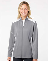 Adidas A529 Women's Textured Mixed Media Full-Zip Jacket