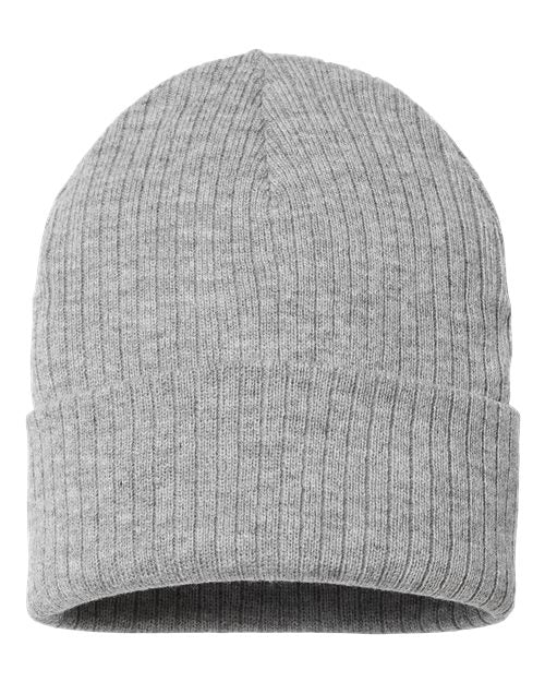 Atlantis Headwear RIO Sustainable Rib Cuffed Beanie #color_Light Grey Melange