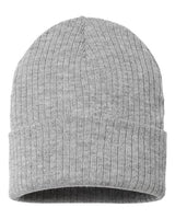 Atlantis Headwear RIO Sustainable Rib Cuffed Beanie #color_Light Grey Melange