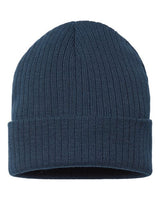 Atlantis Headwear RIO Sustainable Rib Cuffed Beanie #color_Navy