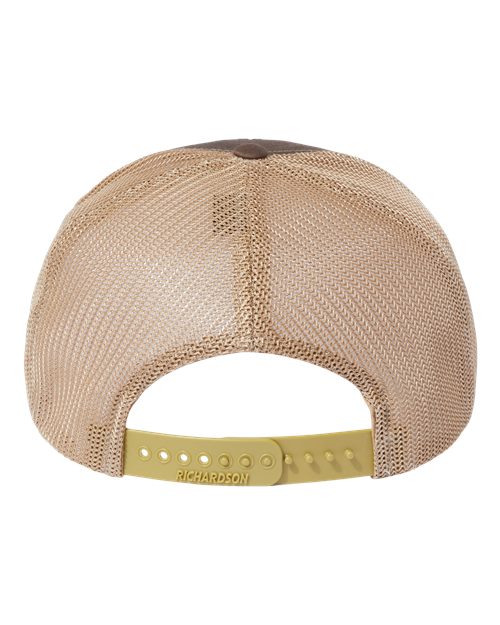 Richardson 112PL 112+ R-Flex Adjustable Trucker Cap #color_Brown/ Khaki