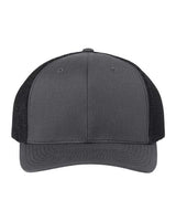 Richardson 112PL 112+ R-Flex Adjustable Trucker Cap #color_Charcoal/ Black