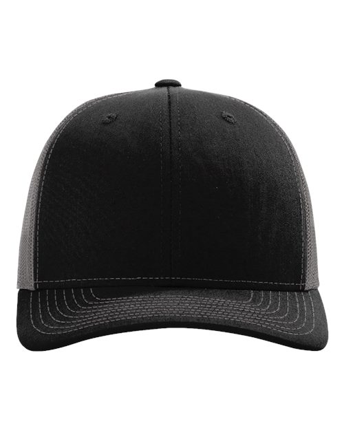 Richardson 112RE Sustainable Trucker Cap #color_Black/ Charcoal