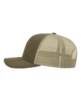 Richardson 112RE Sustainable Trucker Cap #color_Loden/ Khaki