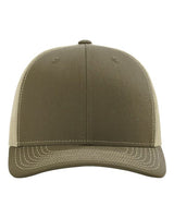 Richardson 112RE Sustainable Trucker Cap #color_Loden/ Khaki