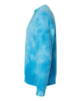 Independent Trading Co. PRM3500TD Midweight Tie-Dyed Crewneck Sweatshirt #color_Tie Dye Aqua Blue