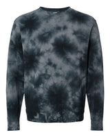 Independent Trading Co. PRM3500TD Midweight Tie-Dyed Crewneck Sweatshirt #color_Tie Dye Black