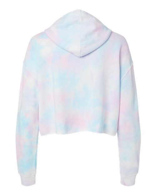 Independent Trading Co. AFX64CRP Women’s Lightweight Crop Hooded Sweatshirt #color_Tie Dye Cotton Candy