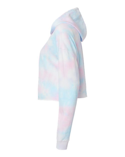 Independent Trading Co. AFX64CRP Women’s Lightweight Crop Hooded Sweatshirt #color_Tie Dye Cotton Candy