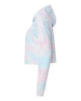 Independent Trading Co. AFX64CRP Women’s Lightweight Crop Hooded Sweatshirt #color_Tie Dye Cotton Candy