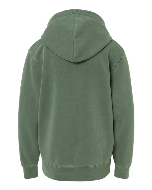 Independent Trading Co. PRM1500Y Youth Midweight Pigment-Dyed Hooded Sweatshirt #color_Pigment Alpine Green